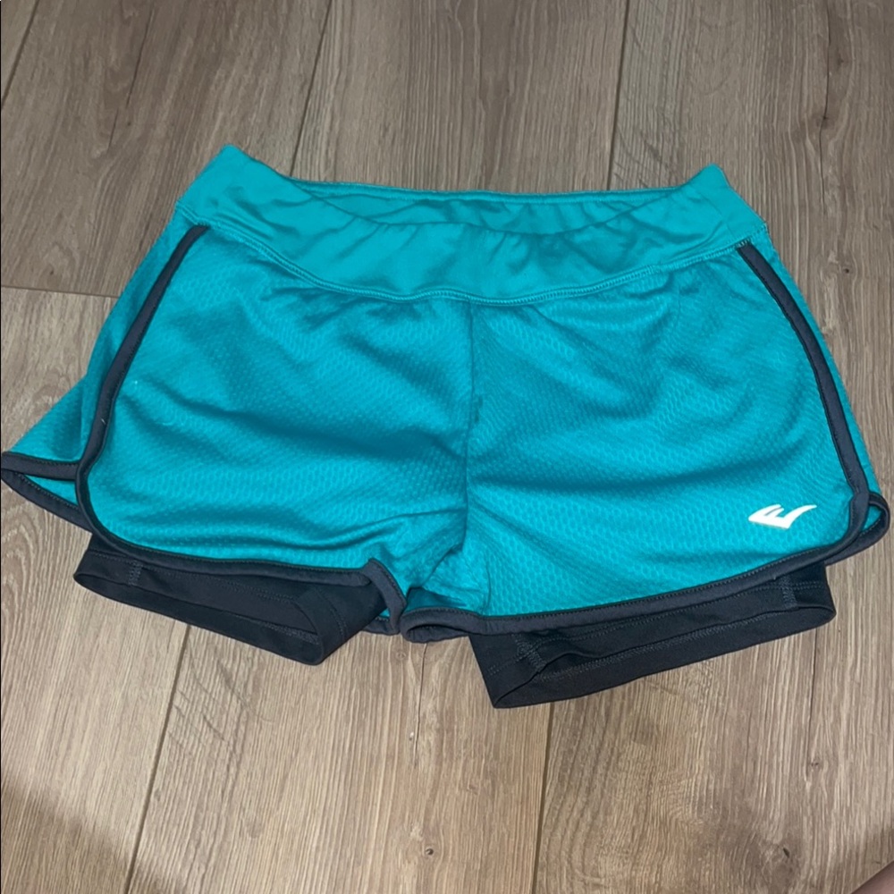 Everlast Blue and Black Athletic Shorts Lightweight Performance Wear